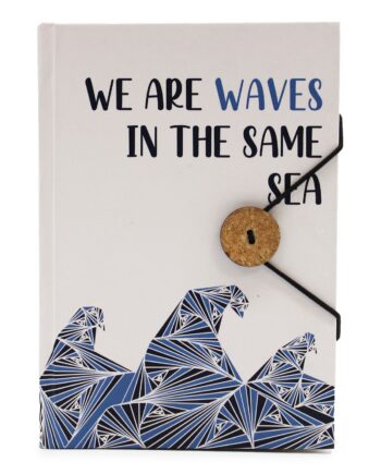 Small Notebook with strap - Waves in the same sea
